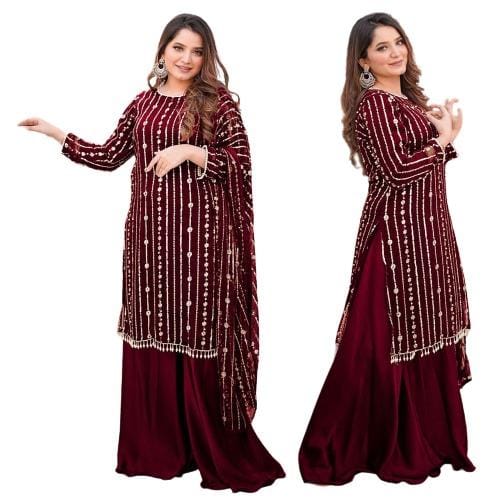🔥 Trending Hit Collection 2K25/2K26: Indian Chiffon Banarsi Embroidery Suit